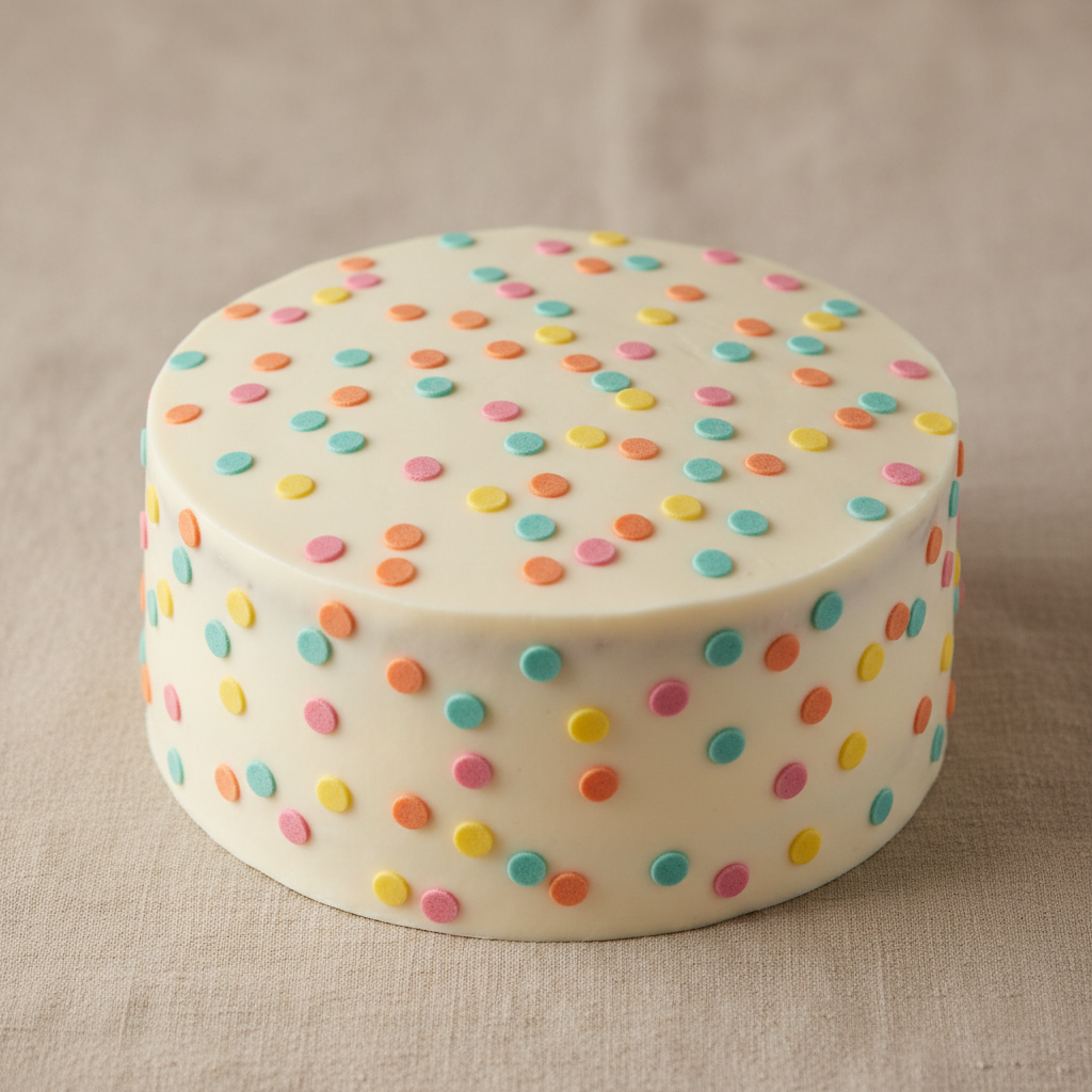 The Party Pup Cake - Confetti dots in pink, orange, yellow and teal