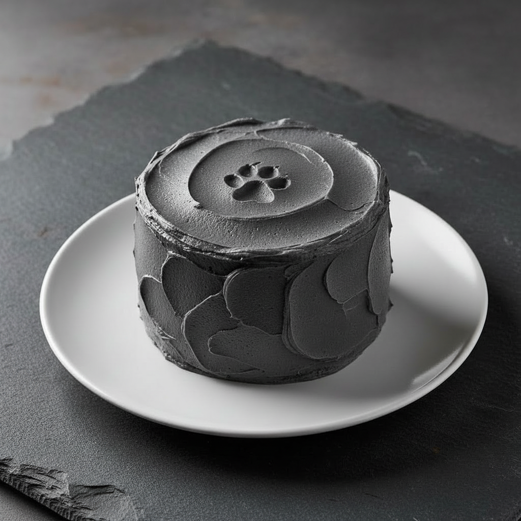 Velvet Noir Barkday Cake with Paw Print